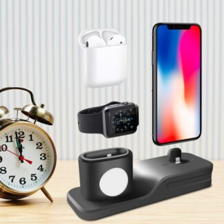 Deluxe 3-in-1 mobile phone charging base for Apple iwatch and airpods