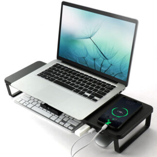 Ergonomic Monitor Riser With Integrated USB Charging Ports