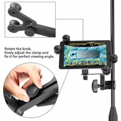 Adjustable Phone Tablet Holder Locks to your Mic Stand For Gigging Musicans - Image 5