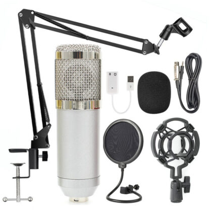 Complete Podcasting Kit with Condenser Mic Shock Mount Pop Filter and Telescoping Mic Boo - Image 2