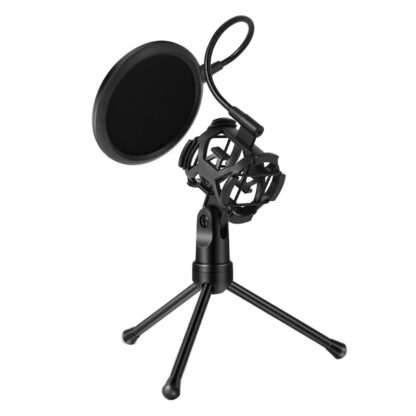 Genius Desktop Mic Stand Tripod With Shockmount and Pop Filter Included