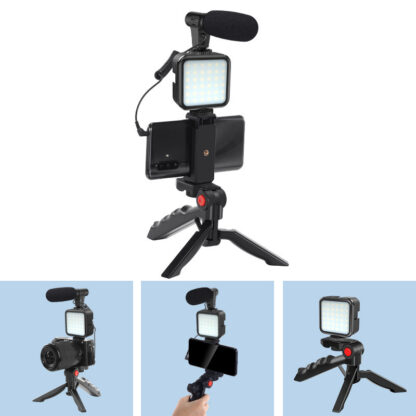 Multi-purpose Selfie Stick Universal Tripod Mount with LED Light and Mic Podcasting TikTok YouTube Vlogging and More - Image 5