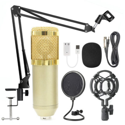 Complete Podcasting Kit with Condenser Mic Shock Mount Pop Filter and Telescoping Mic Boo - Image 5