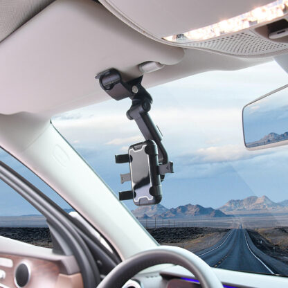 Sun Visor or Rearview Mirror Mounted Smart Phone Holder