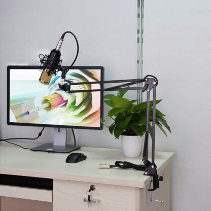 Complete Podcasting Kit with Condenser Mic Shock Mount Pop Filter and Telescoping Mic Boo - Image 10