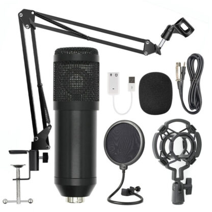 Complete Podcasting Kit with Condenser Mic Shock Mount Pop Filter and Telescoping Mic Boo - Image 6